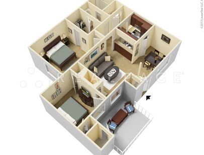 Chatham Green Apts - Two Bedroom - Small - 2 bed - 1 bath - 846 sf