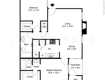 Chatham Green Apts - Two Bedroom - Medium - 2 bed - 2 bath - 997 sf