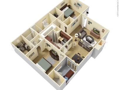 Chatham Green Apts - Two Bedroom - Medium - 2 bed - 2 bath - 997 sf