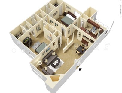 Chatham Green Apts - Two Bedroom - Large - 2 bed - 2 bath - 1041 sf