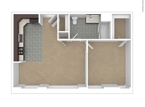 One Bedroom: Beds - 1: Baths - 1: SqFt Range - 702 to 702