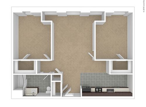 Two Bedroom: Beds - 2: Baths - 2: SqFt Range - 980 to 980