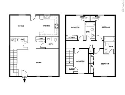 Four Bedroom: Beds - 4: Baths - 2.5: SqFt Range - 1530 to 1530