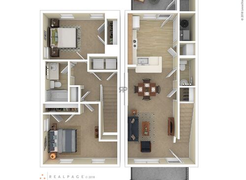 2 Bedroom: Beds - 2: Baths - 1: SqFt Range - 1047 to 1047