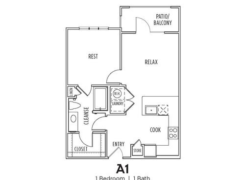 A1: Beds - 1: Baths - 1: SqFt Range - 650 to 650