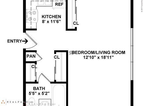 Efficiency: Beds - Studio: Baths - 1: SqFt Range - 500 to 500