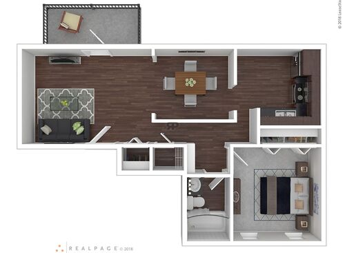 One Bedroom (1Bedroom / 1Bath): Beds - 1: Baths - 1: SqFt Range - 725 to 725