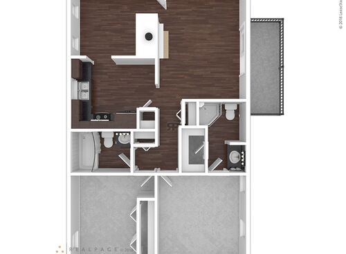 Two Bedroom (2Bedroom / 2Bath): Beds - 2: Baths - 1: SqFt Range - 925 to 925