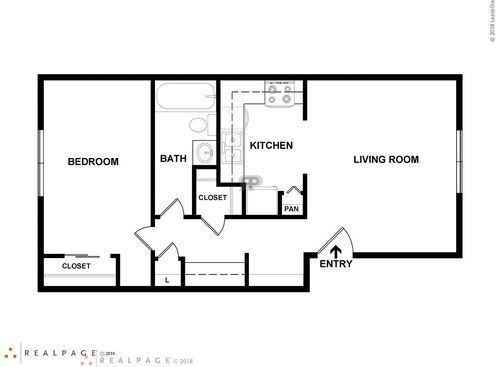 Birch (One Bedroom): Beds - 1: Baths - 1: SqFt Range - 700 to 700