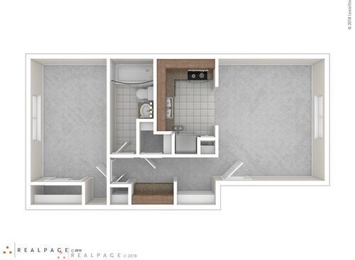 Birch (One Bedroom): Beds - 1: Baths - 1: SqFt Range - 700 to 700