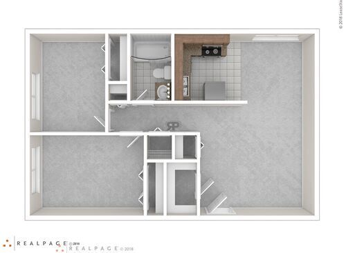 Spruce (Two Bedroom): Beds - 2: Baths - 1: SqFt Range - 825 to 825