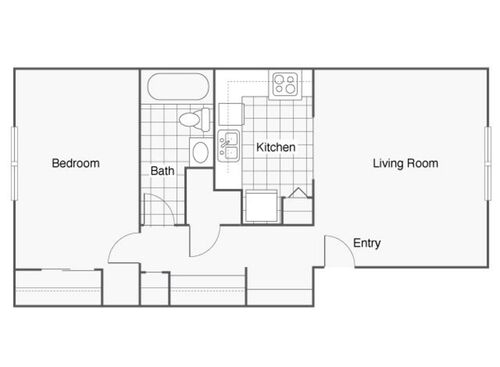 Birch (One Bedroom): Beds - 1: Baths - 1: SqFt Range - 700 to 700