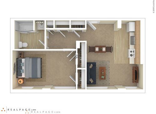 1 Bedroom: Beds - 1: Baths - 1: SqFt Range - 534 to 534