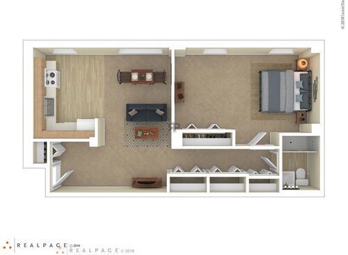 1 Bedroom: Beds - 1: Baths - 1: SqFt Range - 647 to 647