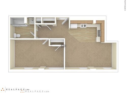 1 Bedroom: Beds - 1: Baths - 1: SqFt Range - 764 to 764