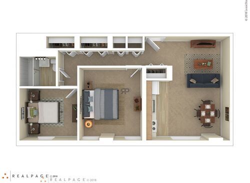 2 Bedroom: Beds - 2: Baths - 1: SqFt Range - 682 to 682