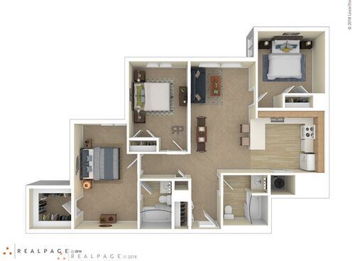 3 Bedroom: Beds - 3: Baths - 1: SqFt Range - 1115 to 1115