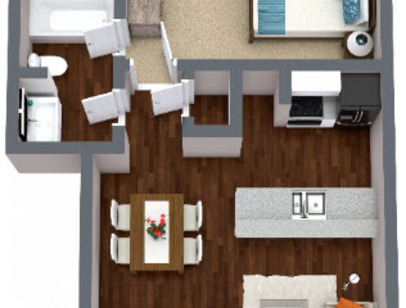 1 Bedroom: Beds - 1: Baths - 1: SqFt Range - 650 to 650