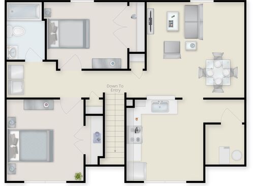 2 BED: Beds - 2: Baths - 1: SqFt Range - 829 to 829