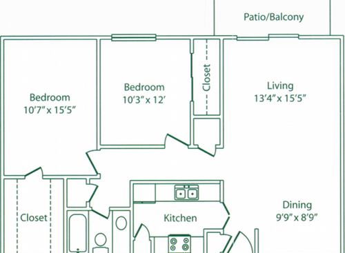 B1: Beds - 2: Baths - 1: SqFt Range - 925 to 925