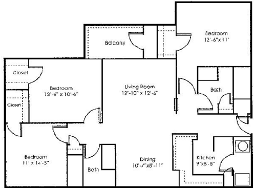 Camden: Beds - 3: Baths - 2: SqFt Range - 1096 to 1096