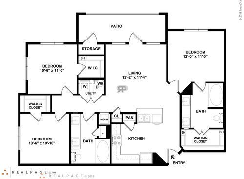 C: Beds - 3: Baths - 2: SqFt Range - 1154 to 1154