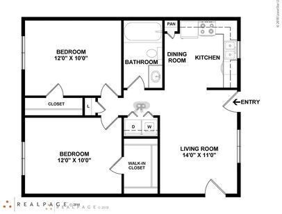 2X1 with Washer and Dryer: Beds - 2: Baths - 1: SqFt Range - 750 to 750