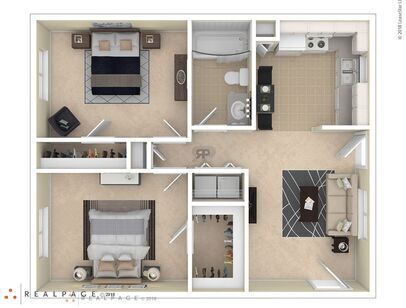 2X1 with Washer and Dryer: Beds - 2: Baths - 1: SqFt Range - 750 to 750