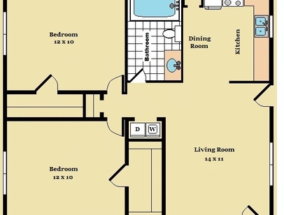 2X1 with Washer and Dryer: Beds - 2: Baths - 1: SqFt Range - 750 to 750