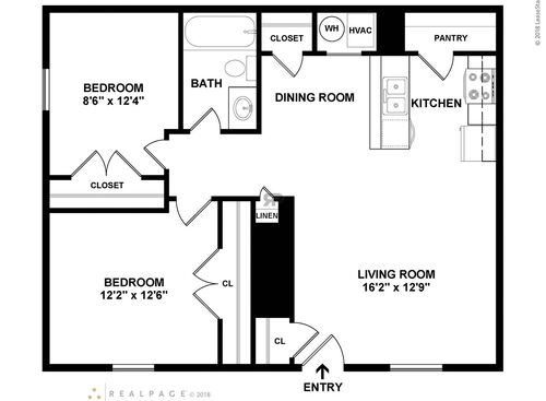 2 Bedroom: Beds - 2: Baths - 1: SqFt Range - 781 to 781