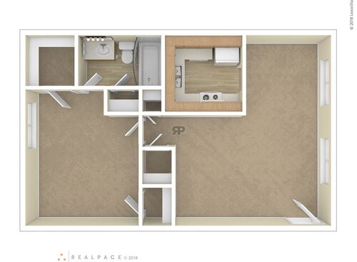 1 Bedroom 1 Bath: Beds - 1: Baths - 1: SqFt Range - 500 to 500