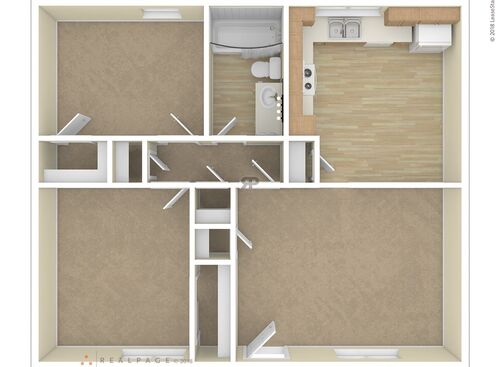 2 Bedroom 1 Bath: Beds - 2: Baths - 1: SqFt Range - 600 to 600