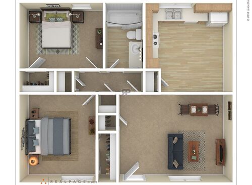 2 Bedroom 1 Bath: Beds - 2: Baths - 1: SqFt Range - 600 to 600