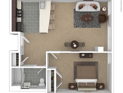 Boott East One Bedroom: Beds - 1: Baths - 1: SqFt Range - 790 to 790