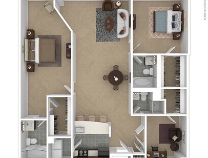 Boott East Two Bedroom plus Den: Beds - 2: Baths - 3: SqFt Range - 1726 to 1726