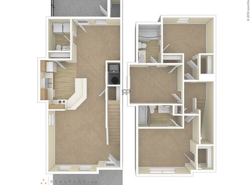 3 Bedroom: Beds - 3: Baths - 2.5: SqFt Range - 1300 to 1300