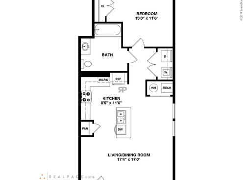 Dahlia: Beds - 1: Baths - 1: SqFt Range - 684 to 684