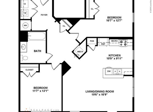 Gardenia: Beds - 2: Baths - 1: SqFt Range - 964 to 964