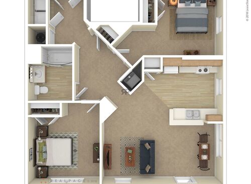 Gardenia: Beds - 2: Baths - 1: SqFt Range - 964 to 964