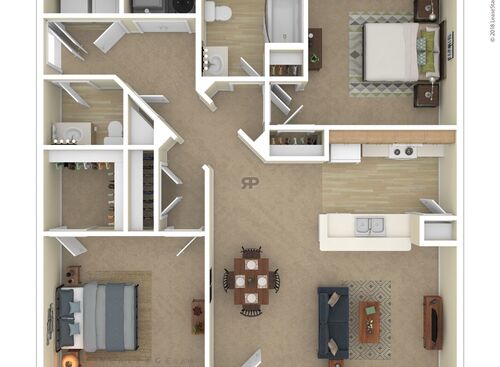 Orchid: Beds - 2: Baths - 1.5: SqFt Range - 1004 to 1004
