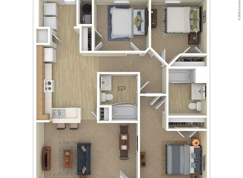 Iris: Beds - 3: Baths - 2: SqFt Range - 1152 to 1152