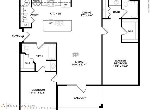 2 Bedroom: Beds - 2: Baths - 2: SqFt Range - 1191 to 1191