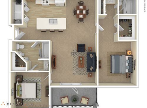 2 Bedroom: Beds - 2: Baths - 2: SqFt Range - 1191 to 1191