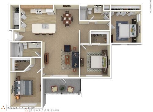 3 Bedroom: Beds - 3: Baths - 2: SqFt Range - 1396 to 1396