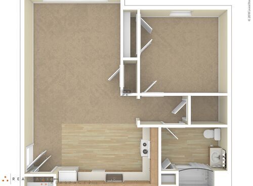 1 Bedroom: Beds - 1: Baths - 1: SqFt Range - 744 to 744