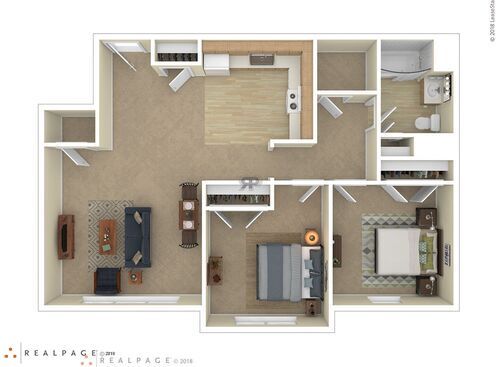 2 Bedroom: Beds - 2: Baths - 1: SqFt Range - 974 to 974