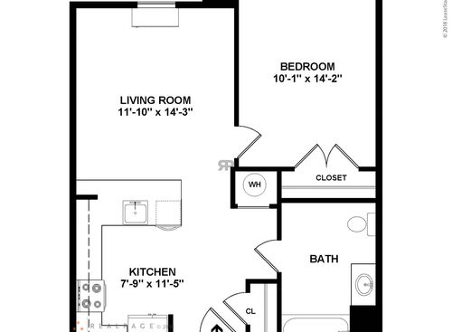 1 Bedroom: Beds - 1: Baths - 1: SqFt Range - 665 to 665