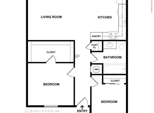 2 Bedroom: Beds - 2: Baths - 1: SqFt Range - 775 to 775