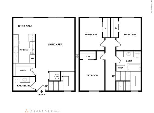 3 Bedroom: Beds - 3: Baths - 1: SqFt Range - 1065 to 1065