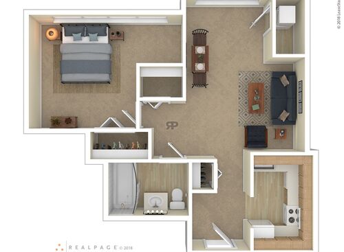 1 Bedroom: Beds - 1: Baths - 1: SqFt Range - 743 to 743